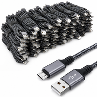 Kabel Micro USB USB-A/Micro USB 2A Pengisian Cepat Transfer Data 2 Meter Desain Trapesium Sudut Kanan Ponsel V8
