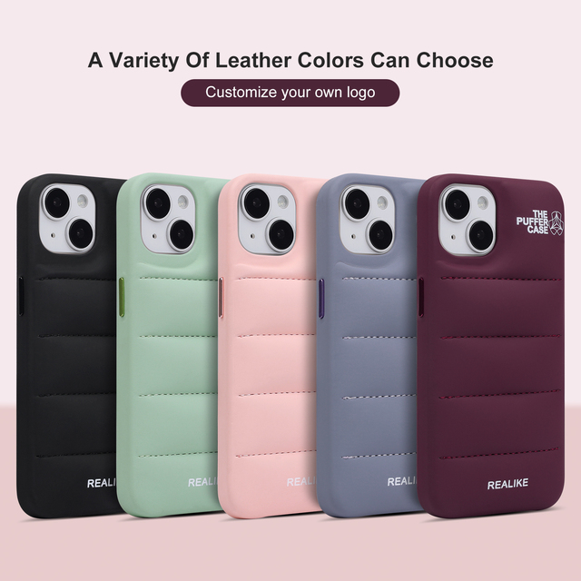 Customized Fashion Brand Puffer Phone case Winter Down Jacket Phone case for iphone 11 13 Mini 13 Pro 13 Pro Max 14 Pro Max