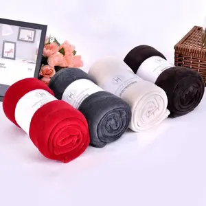 Cobertor de pelúcia, venda de fábrica sólida de poliéster, tricotado, veludo, fleece, super macio, cobertor