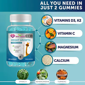 Gummies Vitaminées pour la Croissance en Hauteur 60 unités Vitamines C D3 K2 Soutien Naturel à la Santé Osseuse Approvisionnement Direct Usine Vente en Gros Offre Spéciale Meilleures Ventes - Product Image 3