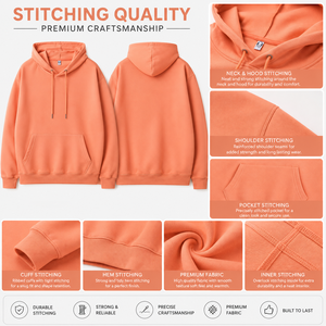 Custom Design <b>Orange</b> <b>Hoodies</b> For Men in premium quality Men's Heavyweight Full Sweatshirt Thick Fleece Jackets Custom LOGO - Product Image 5