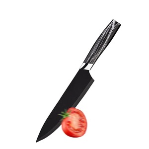 Ensemble de couteaux couperet en acier inoxydable antiadhésifs de six pièces fini en marbre noir Chef <span class=keywords><strong>boucher</strong></span> approuvé pour <span class=keywords><strong>la</strong></span> cuisine - Product Image 4