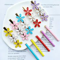 Pinces à cheveux tournesol en émail coloré, Design émaillé, trèfle à quatre feuilles, épingle à cheveux pour filles, décoration de cheveux d'été