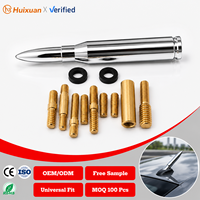 Antenne de signalisation universelle en aluminium poli miroir pour voiture/SUV/camion, antenne durable pour véhicule