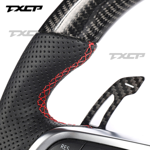 Volant en fibre de carbone compatible avec Volkswagen Polo gti Scirocco Jetta Passat GTS GTE <span class=keywords><strong>GLI</strong></span> R-Line <span class=keywords><strong>Golf</strong></span> 6 Mk4 Mk5 Mk7 GTD CC Polo - Product Image 2