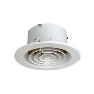 Decorative Wall Direct Flow Round Plastic Downjet Circular Air Ceiling Vent Covers With Butterfly Damper