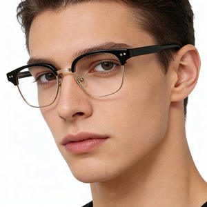 Lunettes demi-cerclées pour hommes, monture optique légère en acétate TR90, design ovale, modèle 8927, verres simples - Product Image 5