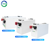 Baterai Lithium E-SUN 100ah 200ah 280ah Tahan Lama 8000+ Siklus 12V 24V Paket Baterai LiFePO4 untuk Sistem Penyimpanan Energi Surya Rumah Tangga