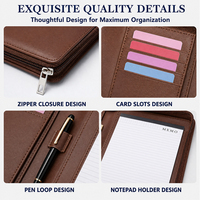 Carpeta Portadocumentos A4 de Cuero PU con Logotipo Personalizado Haoran, Multifuncional, con Clip, para Conferencias, con Diseño