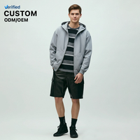 Sweat-shirt à capuche zippé pour homme en coton personnalisé, de haute qualité, basique, en mélange de coton, nouveau, respirant, avec fermeture éclair intégrale