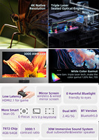 Yinzam H2 Projecteur Cinéma Intelligent Triple Laser Natif 4K pour la Maison, 3000 Lumens ANSI, Rapport de Projection Ultra Courte 0.22:1, Vidéoprojecteur Intelligent