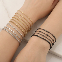 Bracelet chaîne en acier inoxydable directement de l'usine, bijoux en acier titane haut de gamme, mode simple et polyvalente, personnalisable OEM ODM
