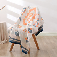 Custom Printed Bohemian Indian Sun God Beach Towel Four-Layer Gauze Cotton Soft Comfortable Quick Dry Summer Size 70*140 Home