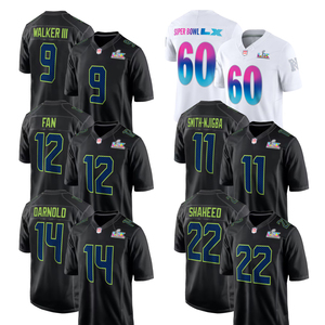 2026 Super Bowl LX Carbon Fashion Seattle Jersey Custom American Football Shirts Gestikte Geborduurde Jeugd Uniformen Sportkleding - Product Image 1