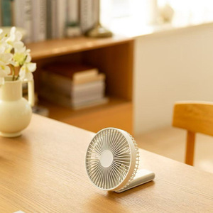 Mini ventilateur portatif avec batterie rechargeable, pliable, alimenté par USB, portable, à poser sur le bureau, mural, silencieux, moteur DC, blanc, bleu, rose - Product Image 3