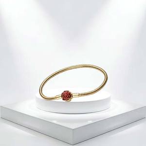 Nouveauté 2026 <span class=keywords><strong>Bracelet</strong></span> réglable en argent 925 avec breloque cœur, rose éternelle, spécimen végétal ME, style tennis, nœud bleu, DIY, bijou exquis, cadeau - Product Image 3