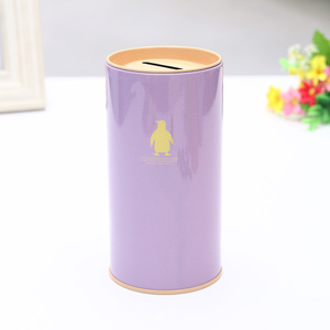 Hucha personalizada de alta calidad, papel impreso personalizado, cajas de ahorro de monedas de hierro, cilindro redondo, forma de número, estilo seguro - Product Image 6