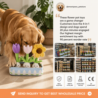 Mainan Anjing Pot Bunga Interaktif, Tempat Sembunyikan Camilan, Berbunyi, Berkerut, Mainan Puzzle Hewan Peliharaan untuk Distributor Toko Ritel (Pesanan Grosir)