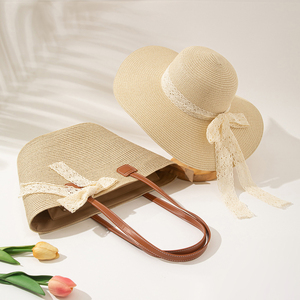 Istadromo quà tặng phụ nữ hợp thời trang túi xách bãi biển và mũ phụ nữ thời trang mùa hè thêu mũ rơm và Túi đặt - Product Image 6