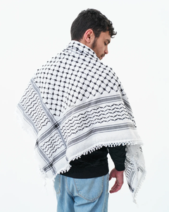 Pañuelos palestinos tradicionales de alta calidad, pañuelo con la bandera palestina, Keffiyeh árabe, pañuelo palestino, Keffiyeh con borlas - Product Image 5