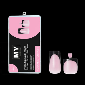 MyBeautyNails Ongles en gel souple à presser PMMA pour orteils et doigts, couvrance totale, style French - Product Image 2