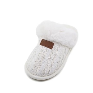 Venta caliente invierno cálido cassimere tejido interior zapatillas felpa hogar/casa mujeres zapatillas para mujer - Product Image 6