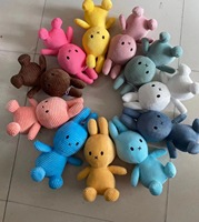 Peluche lapin Miffy rayé mignon de 28 cm, super douce, rembourrée en coton PP, poupée apaisante pour enfants, cadeau d'anniversaire