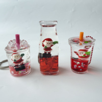 Porte-clés personnalisé en forme de poupée de Père Noël, rempli d'huile, avec diverses formes de contournement, souvenir de fête de Noël