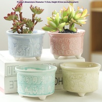 Style campagnard Mini céramique Rose & Morning Glory Pots de jardin bleu clair bleu ciel jardinières rustiques porcelaine mignonne pour la décoration extérieure