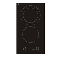 Table de cuisson électrique vitrocéramique encastrable double brûleur infrarouge 3500W avec contrôle tactile, minuterie et sécurité enfant pour usage domestique