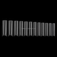 NADECO 360PCS XXL Long Nail Tips Demi-Couverture Sans Courbe en C Mat Effilé Carré Extension Gel Ongles 12 Tailles