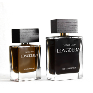 Botella de Perfume Cuadrada de Vidrio Transparente Mate Personalizada de Lujo con Tapa de Madera 30ml/50ml/100ml Opción de Grabado - Product Image 5