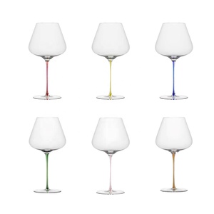 Bicchiere da Vino Borgogna Artigianale di Alta Qualità con Logo Laser Colorato, Stelo Lungo Moderno <span class=keywords><strong>Zalto</strong></span>, Ultra Sottile e di Grande Capacità - Product Image 1