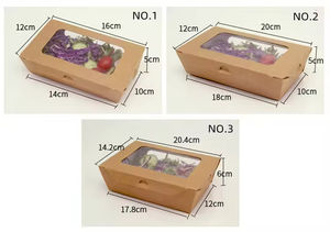 Caja para Ensaladas de Papel con Recubrimiento Mate, Estilo Carpeta, de Grado Alimenticio, con Ventanas de PET para Uso Desechable - Product Image 3