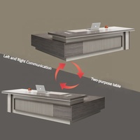 Bureau de direction moderne en forme de L convertible extensible en bois massif pour immeuble de bureaux vente directe de l'usine