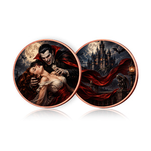 Pièce de Monnaie Gothique Vampire Castle 1 oz .999 Cuivre Pur Ronde Dark <span class=keywords><strong>Romance</strong></span> Lady Halloween Cadeau - Product Image 2