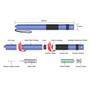 2022 new mini power bank multi-function emergency charging small size outdoor gear survival stick