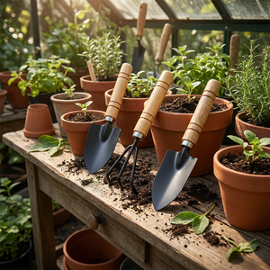 Kit <span class=keywords><strong>de</strong></span> jardinage industriel DIY trois pièces pour mini-succulentes, outils légers en bois et fer, <span class=keywords><strong>pelle</strong></span> à fleurs pour ameublir le sol avec <span class=keywords><strong>manche</strong></span> en fer - Product Image 5