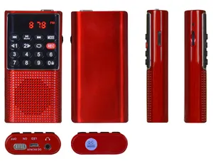 L-328 nuova Ultra Mini FM Radio con registratore TF Display LED pulsante di blocco batteria ricaricabile