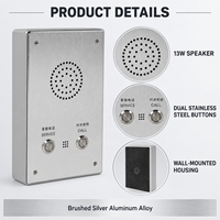 Interphone industriel SIP IP en alliage d'aluminium avec audio bidirectionnel, PoE et alimentation CC, pour montage mural dans les salles de contrôle de tunnels