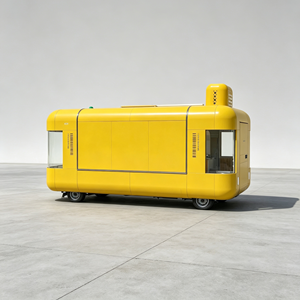 Food Truck Rétro Mobile Moderne en Acier Inoxydable et Fibre de Verre, Style Citroën Vintage, Électrique, pour Glaces, Résistant à la Rouille, Utilisation Extérieure - Product Image 2