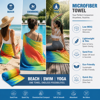 Custom Printed Adult Summer Microfiber Towel Quick Dry Super Absorbent Beach Towel Soft Lightweight for Travel Sport Home