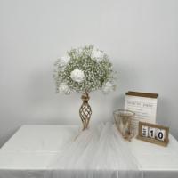 Fabrik-Großhandel Tischdekoration Seiden-Blumenarrangements Blassrosa Weiße Rosen-Blumenkugel für Hochzeitstisch-Dekoration