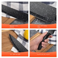Ensemble de couteaux de cuisine en acier inoxydable à lame dentelée pour gaucher, manches en plastique, six pièces, pour usage domestique