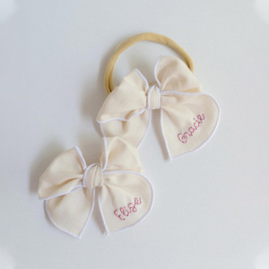 Lazos para el Cabello de Niñas en Colores Sólidos de Verano, Lazo Grande para Niña con Pinzas de Cocodrilo, Lazos Personalizados para Bebés - Product Image 2