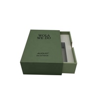 Nouvelle boîte à parfum vide de style vert avec tiroir, emballage cosmétique personnalisé avec logo, boîtes rigides en carton recyclé, gaufrage mat