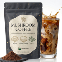 Qinshantang Poudre de café instantané aux champignons biologiques Lion's Mane, Reishi, Chaga, Cordyceps, Mélange 10 en 1, Marque privée OEM