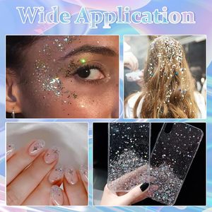 Paillettes holographiques multicolores en forme d'étoile à quatre branches pour ongles, flocons scintillants, kit de décoration DIY pour résine époxy, corps et cheveux, échantillon gratuit - Product Image 6
