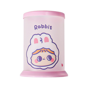 Cute Cartoon Round Pen Holder Plastic Desktop Storage Box For Kids School Stationery PP Material Digital Printing - Product Image 5