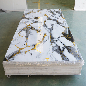 Lembaran PVC UV Ramah Lingkungan Tahan Air Ringan 3mm Motif Marmer dengan Layanan Pemotongan untuk Dekorasi Interior Dapur & Dinding - Product Image 1